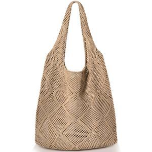 Beach Bags - Large Beach Tote Bag, Woven Hollow Summer Bag, ;)